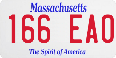 MA license plate 166EA0