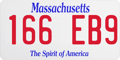 MA license plate 166EB9