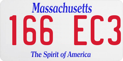 MA license plate 166EC3