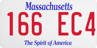 MA license plate 166EC4