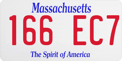 MA license plate 166EC7