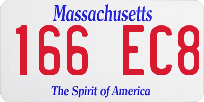 MA license plate 166EC8