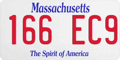 MA license plate 166EC9
