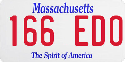MA license plate 166ED0