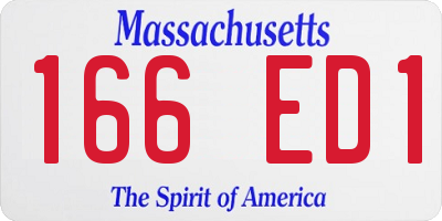 MA license plate 166ED1
