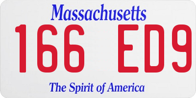 MA license plate 166ED9