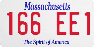 MA license plate 166EE1