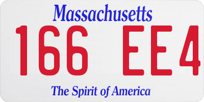 MA license plate 166EE4