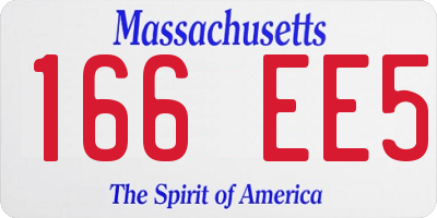 MA license plate 166EE5