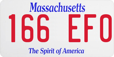 MA license plate 166EF0