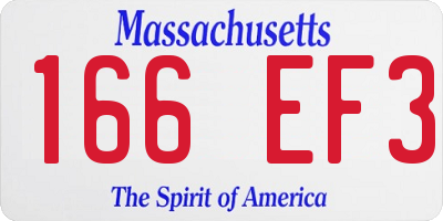 MA license plate 166EF3