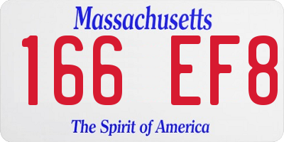 MA license plate 166EF8