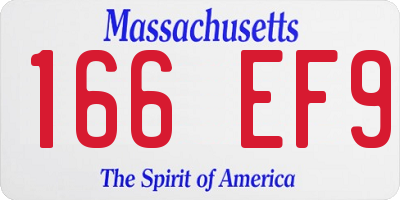 MA license plate 166EF9