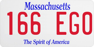 MA license plate 166EG0