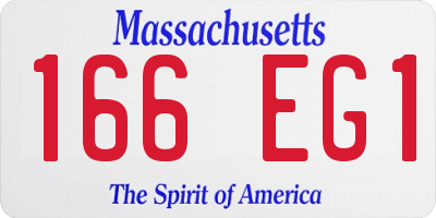 MA license plate 166EG1