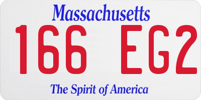 MA license plate 166EG2