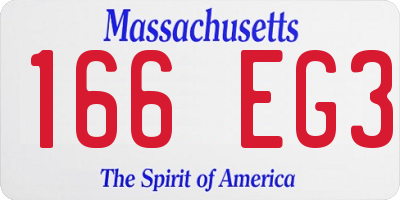 MA license plate 166EG3