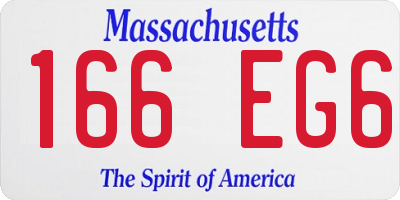 MA license plate 166EG6