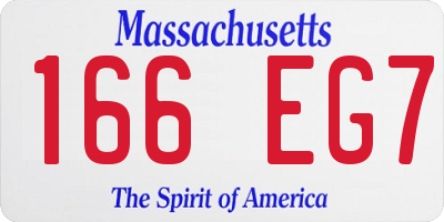 MA license plate 166EG7