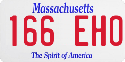 MA license plate 166EH0