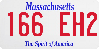 MA license plate 166EH2