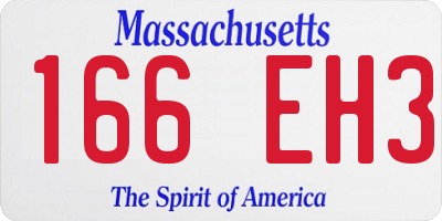 MA license plate 166EH3