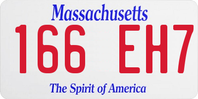 MA license plate 166EH7