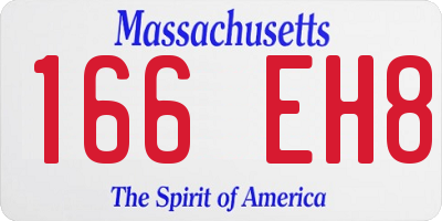 MA license plate 166EH8