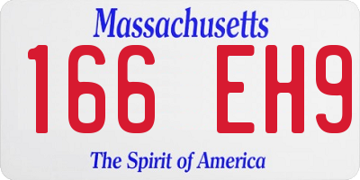 MA license plate 166EH9