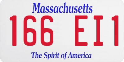 MA license plate 166EI1