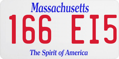 MA license plate 166EI5