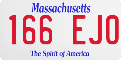 MA license plate 166EJ0