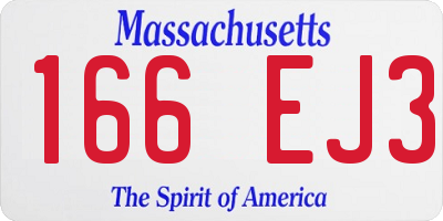 MA license plate 166EJ3