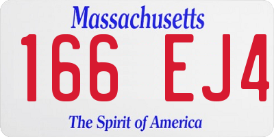 MA license plate 166EJ4