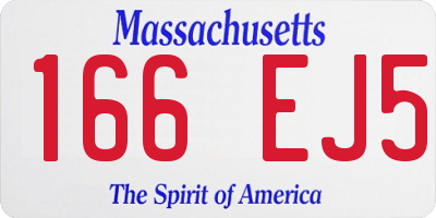 MA license plate 166EJ5