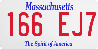 MA license plate 166EJ7