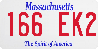 MA license plate 166EK2