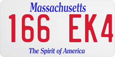 MA license plate 166EK4