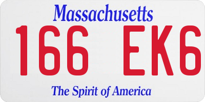 MA license plate 166EK6