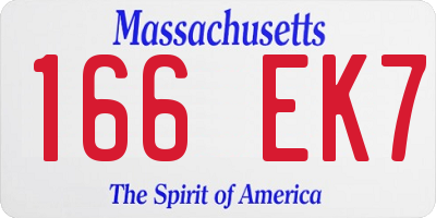 MA license plate 166EK7