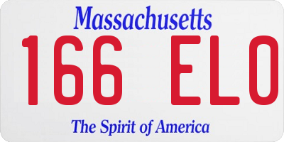MA license plate 166EL0