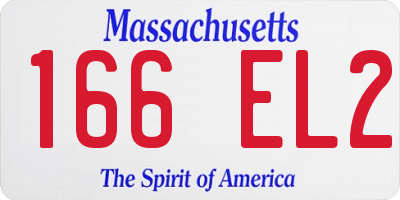 MA license plate 166EL2