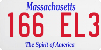 MA license plate 166EL3