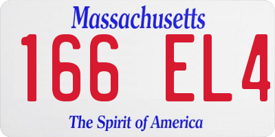 MA license plate 166EL4