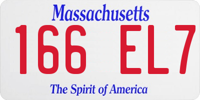 MA license plate 166EL7