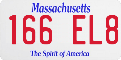 MA license plate 166EL8