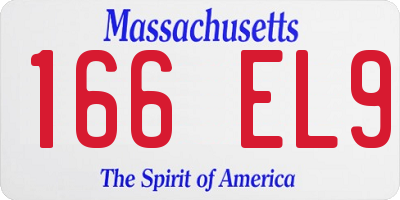 MA license plate 166EL9