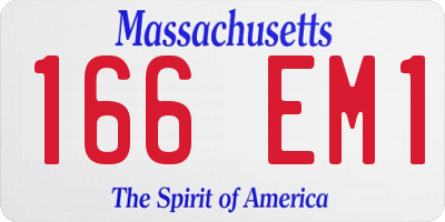 MA license plate 166EM1