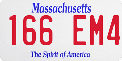 MA license plate 166EM4