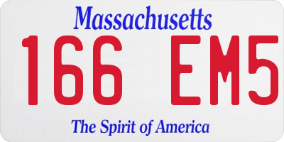 MA license plate 166EM5